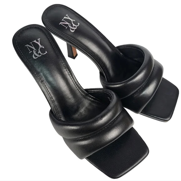 New York and Company Evelina Dress Sandals Black 7.5 - Picture 3 of 4